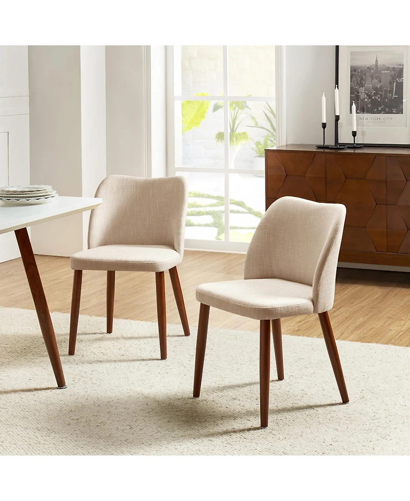Hulala Home Melisa Dining Chair with Solid Wooden Legs,Set of 2