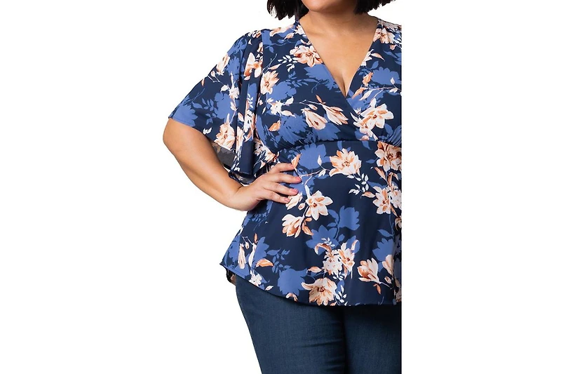 Kiyonna Plus Seaside Serenade Peplum Top