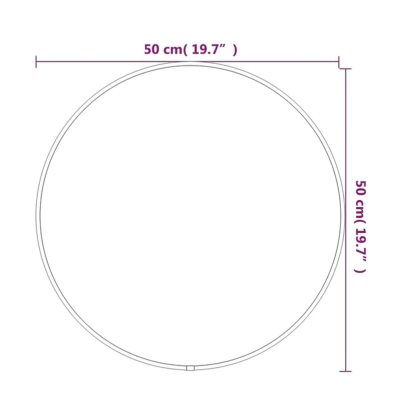 vidaXL Wall Mirror Gold 19.7" Round