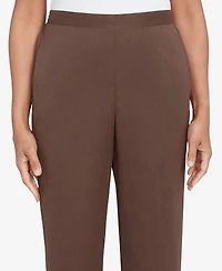 Alfred Dunner Women's Wine Country Soft Microfiber Side Seam Pocket Medium Length Pants