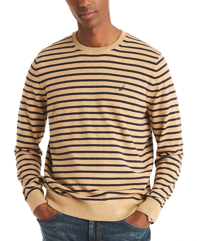 Nautica Men's Navtech Classic-Fit Stripe Crewneck Sweater