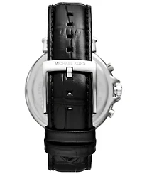 Michael Kors Women's Maren Chronograph Black Leather Watch 40mm