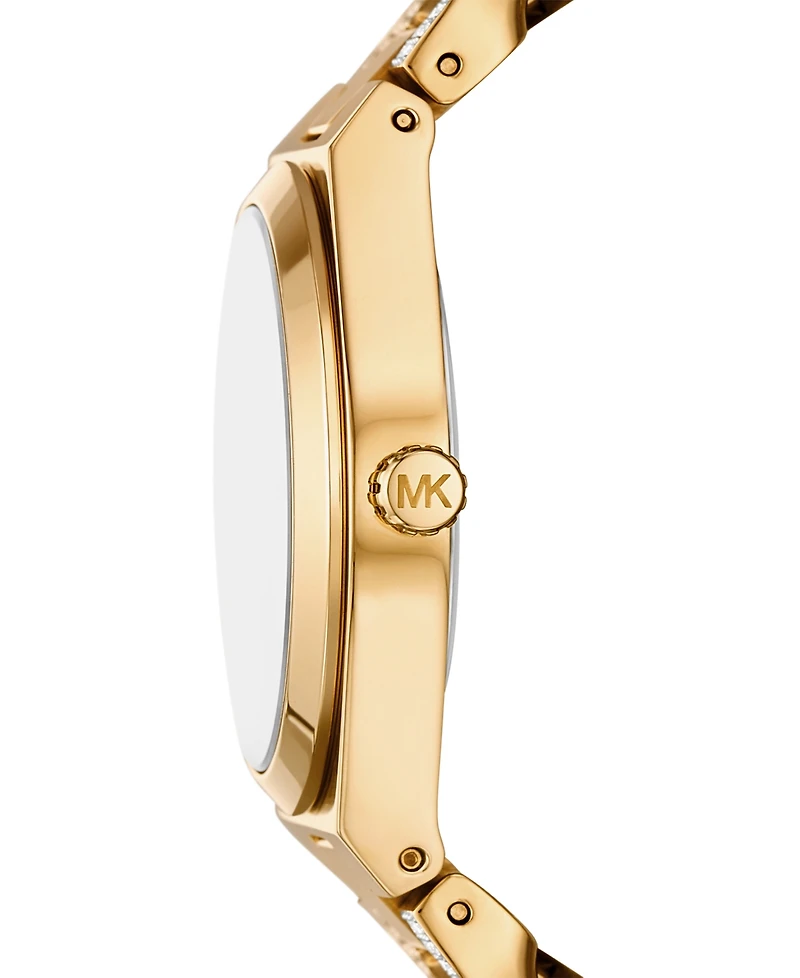 Michael Kors Women's Lennox Three-Hand Gold-Tone Stainless Steel Watch 37mm