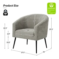 Hal Modern Boucle Armchair with Metal Leg