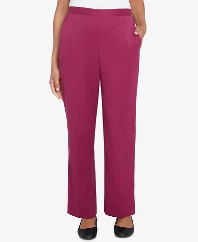 Alfred Dunner Women's Wine Country Side Seam Pocket Short Length Pant