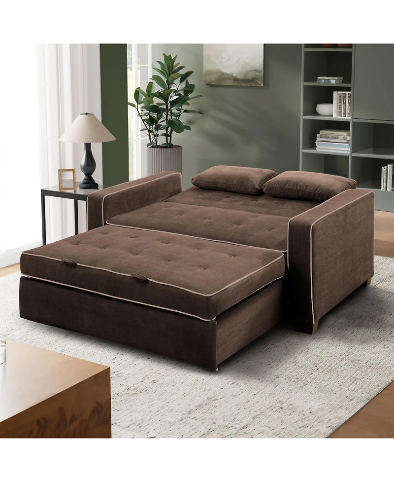 Serta 66.5" W Polyester Augustus Full Convertible Sofa