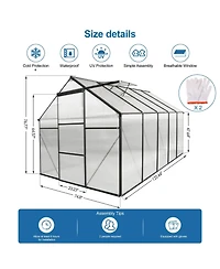 Mondawe 6x10 Ft Polycarbonate Greenhouse Raised Base and Anchor Aluminum Heavy