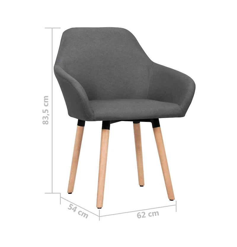 vidaXL Dining Chairs 2 pcs Dark Gray Fabric