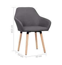 vidaXL Dining Chairs 2 pcs Dark Gray Fabric