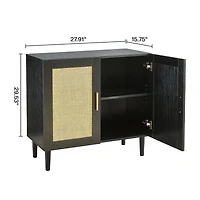Modern Sideboard Cabinet with Unique Rattan Doors