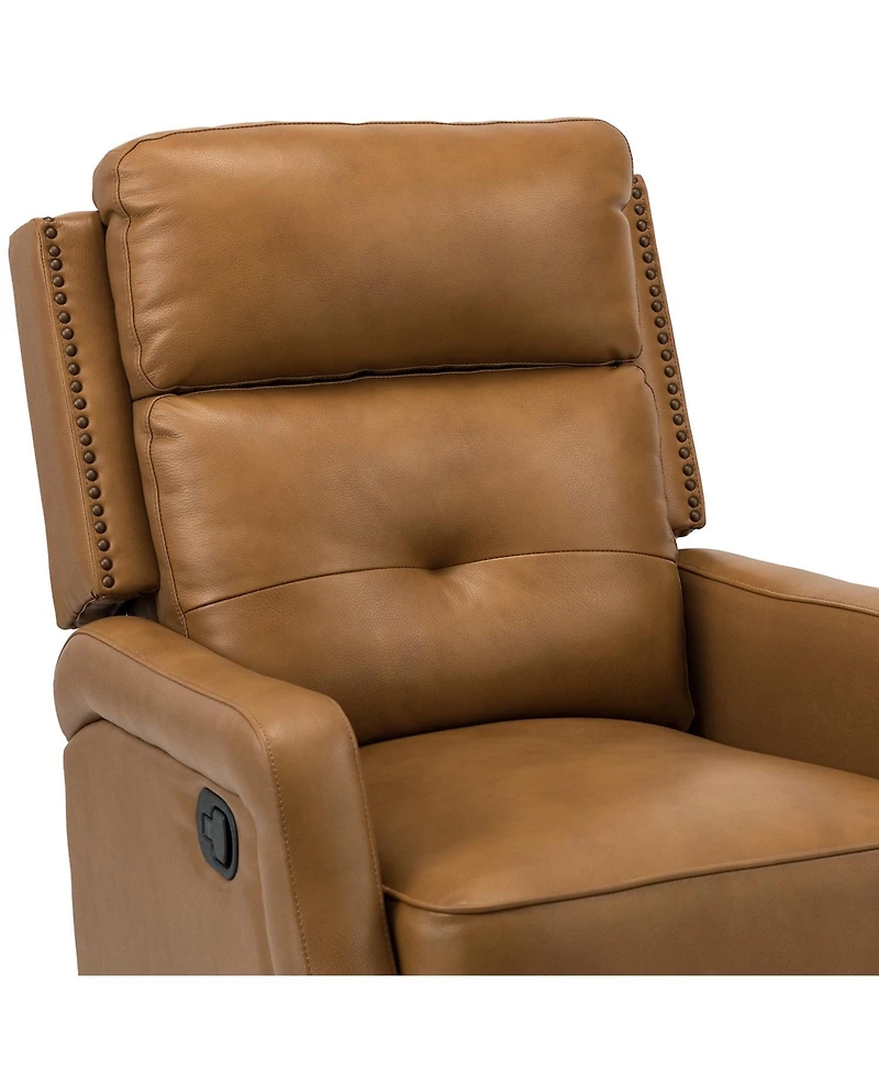 Hulala Home Beatriz 28.74" Wide Genuine Leather Swivel Rocker Recliner