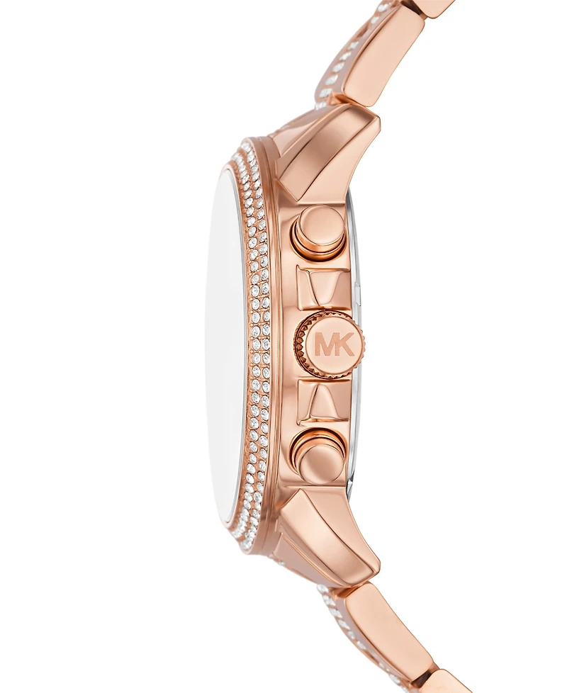 Michael Kors Women's Brynn Chronograph Rose Gold-Tone Stainless Steel Watch 40mm