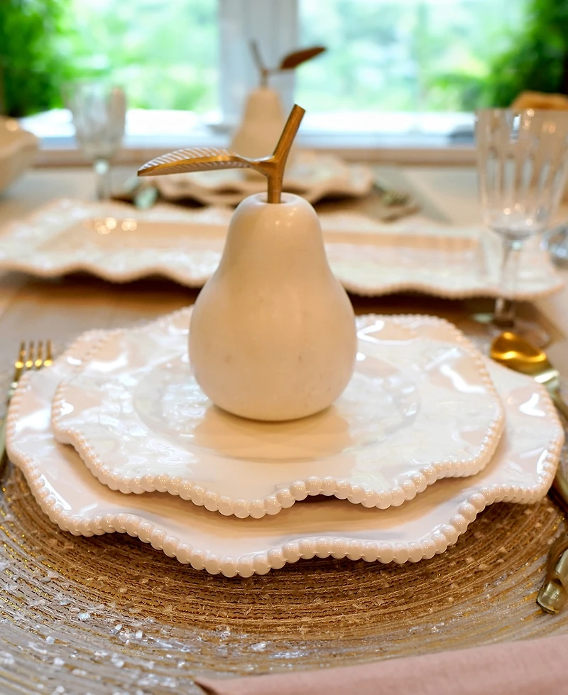 Certified International Perlette Cream Melamine 4-Pc. Dinner Plate Set