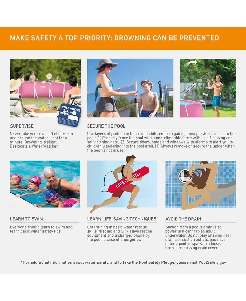Intex 86" x 23" Outdoor Rectangular Frame Above Ground Swimming Pool, Pink