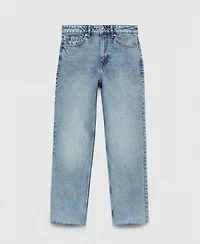 Mango Women's Straight-Fit Cropped Jeans