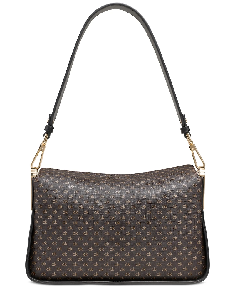 Calvin Klein Fay Signature Demi Shoulder with Magnetic Top Closure