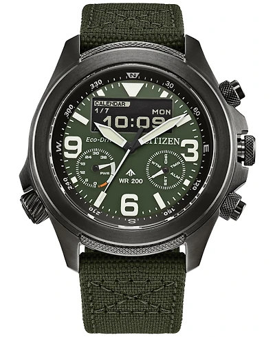 Citizen Eco-Drive Men's Chronograph Promaster Green Cordura Strap Watch 44mm