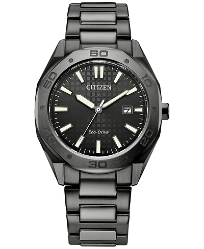 Citizen Eco-Drive Men's Weekender Gray-Tone Stainless Steel Bracelet Watch 41mm