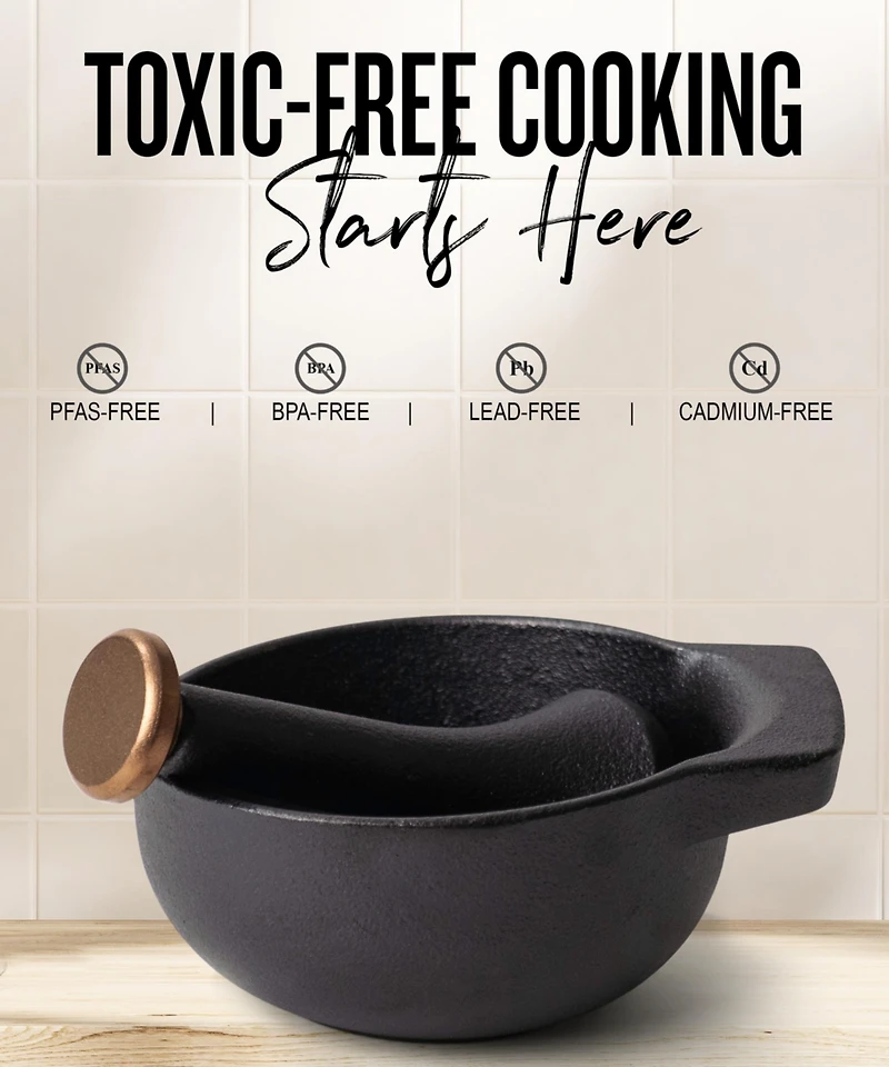 Alva Nori Enameled Cast Iron Mortar & Pestle Set - 2C Capacity
