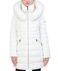 Laundry By Shelli Segal Women's Faux-Fur-Trim Hooded Puffer Coat