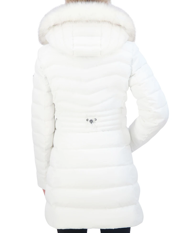 Laundry By Shelli Segal Women's Faux-Fur-Trim Hooded Puffer Coat