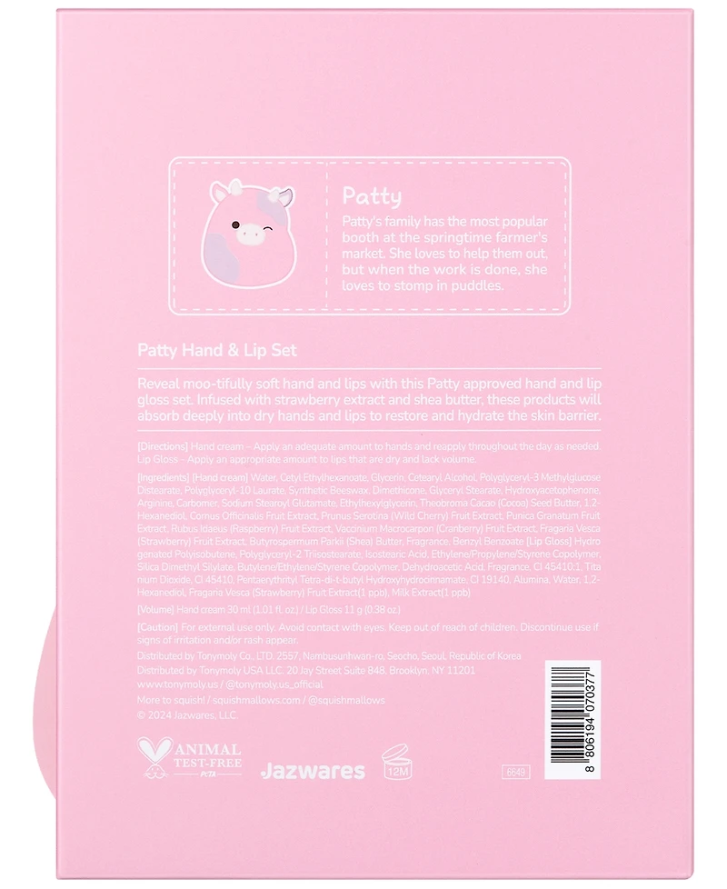 Tonymoly Squishmallow 2-Pc. Patty Hand & Lip Set