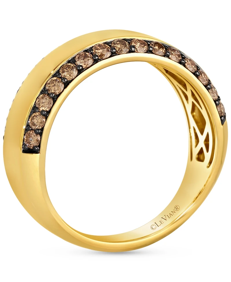 Le Vian Chocolatier Men's Chocolate Diamond Two Row Band (1 ct. t.w) in 14k Gold