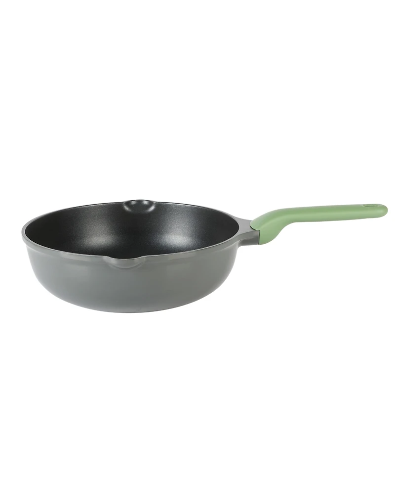 Kenmore Theodore 13 Inch Cast Aluminum Saute Pan W/ Lid Nonstick Interior and Induction Base