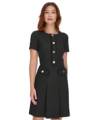 Tommy Hilfiger Women's Round-Neck Fringe-Trim Dress