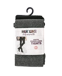 Muk Luks Women's 2 Pair Pack Fleece Lined Tights, Navy/Burgundy, M/L