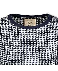Hope & Henry Women's Organic Cotton 3/4 Sleeve Fit and Flare Sweater Dress