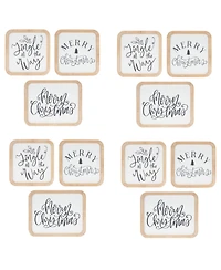 Slickblue Christmas Holiday Sentiment Plaque Set of 12 Festive Seasonal Plaques
