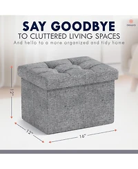 Collapsible Small Rectangle Footrest Storage Ottoman - 12 x 16 x 12