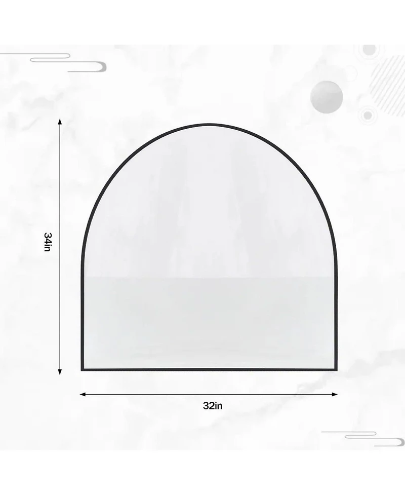 Homlux Arched Wall Mounted Mirror 32"x34" in Black