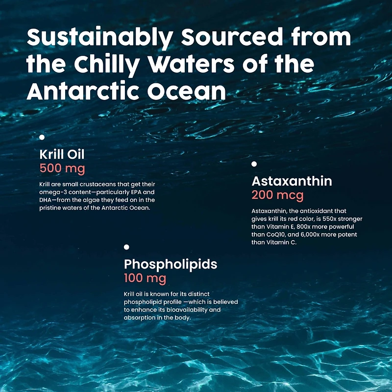 NativePath Wild-Caught Antarctic Krill Oil 500mg - Premium Astaxanthin 200mcg Phospholipid-Bound Omega-3 Epa Dha