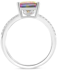 Mystic Topaz (4-1/4 ct. t.w.) & Diamond (1/10 Emerald-Cut Statement Ring Sterling Silver (Also Pink Topaz)