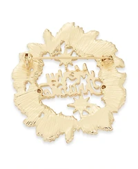 Holiday Lane Crystal Wreath Pin, Created for Macy's