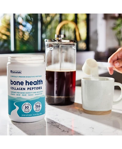NativePath Bone Health Collagen Peptides, Type 1 & 3, with Fortibone and Verisol, 7.9 Ounce, 30 Servings