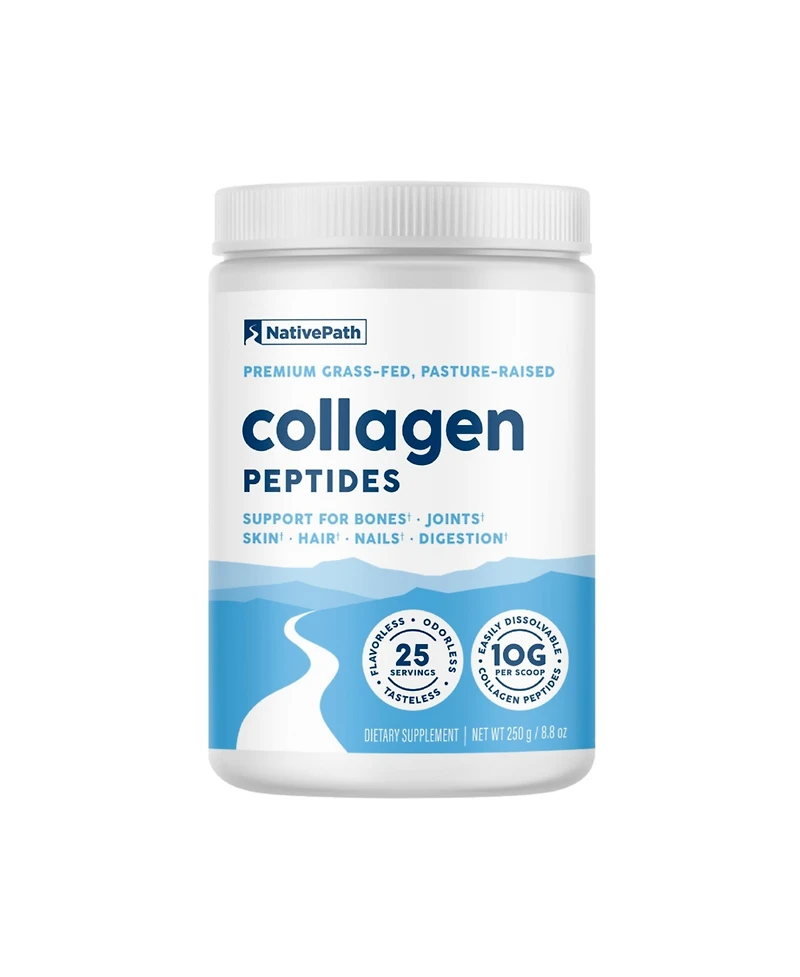NativePath Collagen Peptides - Hydrolyzed Type 1 & 3 Collagen Powder for Skin, Hair, Nails - 8.8 oz (25 Servings)