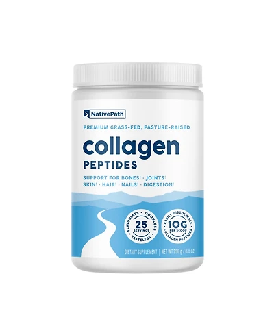 NativePath Collagen Peptides - Hydrolyzed Type 1 & 3 Collagen Powder for Skin, Hair, Nails - 8.8 oz (25 Servings)