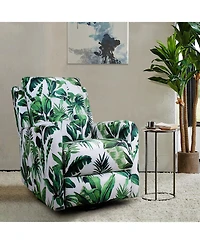 Hulala Home Arlette Transitional Swivel Recliner with Metal Base