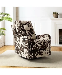 Hulala Home Arlette Transitional Swivel Recliner with Metal Base