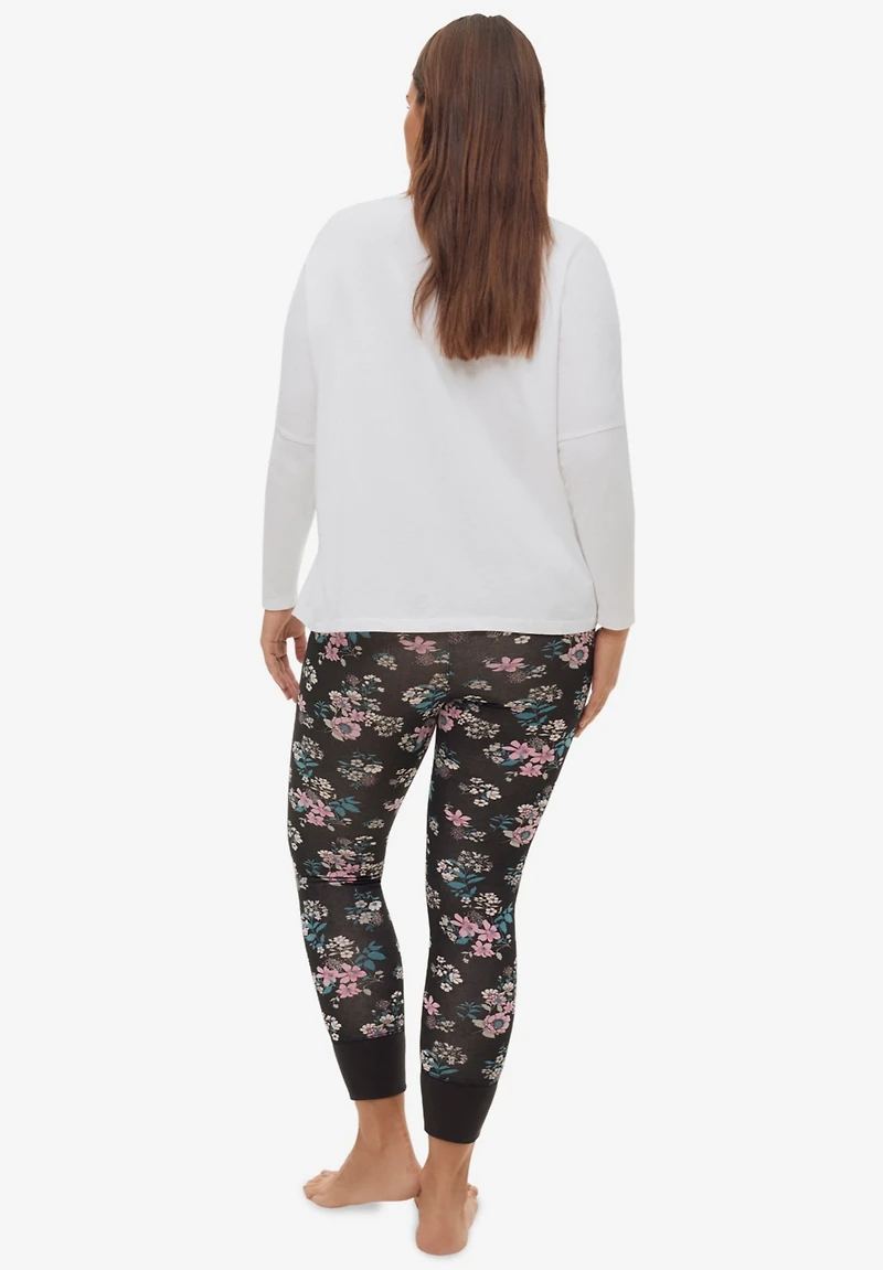 Ellos Plus Rib Trim Sleep Leggings
