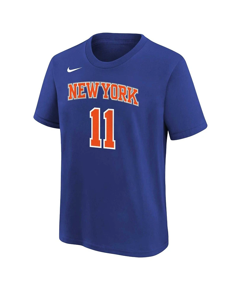 Nike Big Boys and Girls Jalen Brunson Blue New York Knicks Icon Name Number T-Shirt