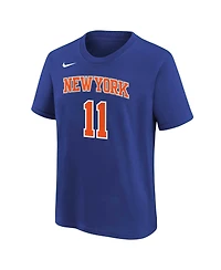 Nike Big Boys and Girls Jalen Brunson Blue New York Knicks Icon Name Number T-Shirt