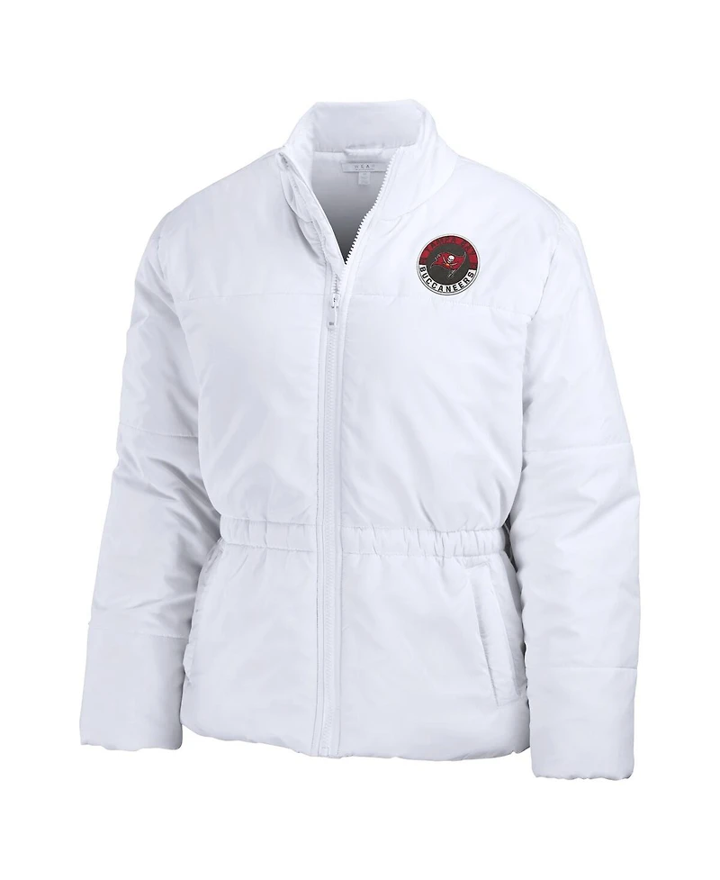 Wear by Erin Andrews Women's White Tampa Bay Buccaneers Packaway Full-Zip Puffer Jacket