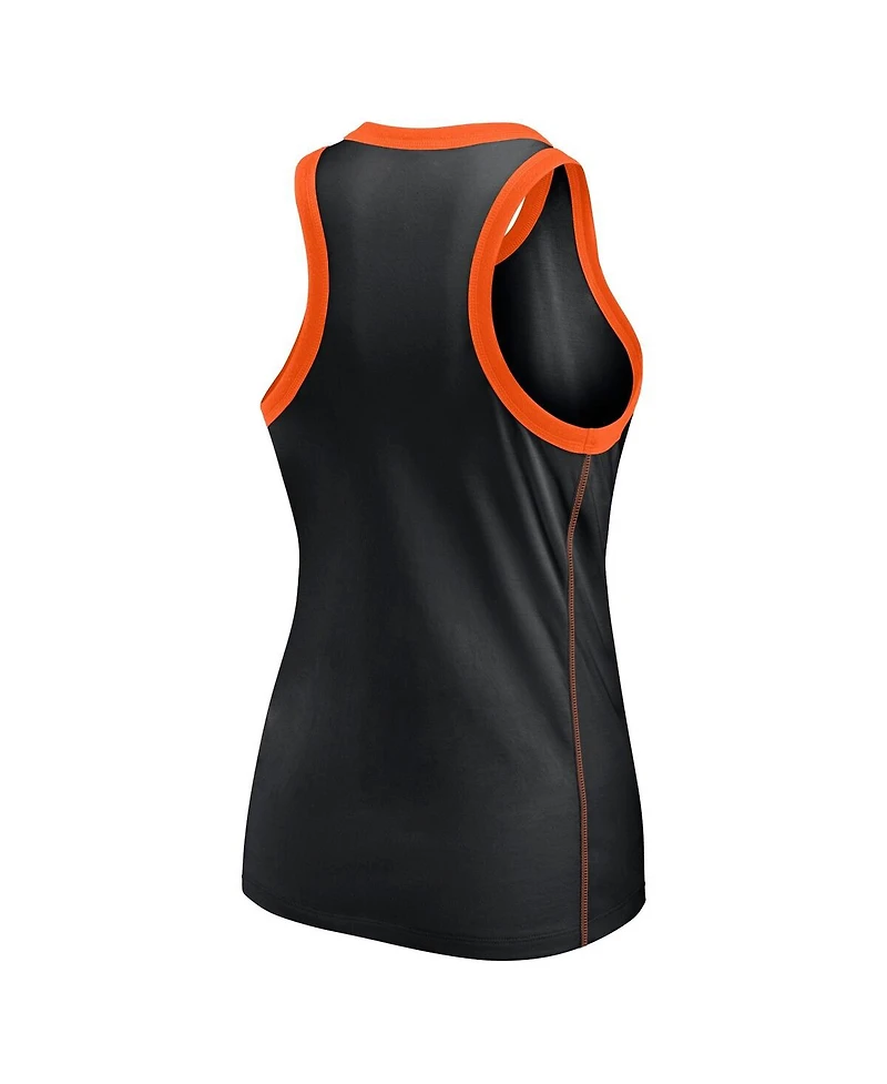 Fanatics Women's Black San Francisco Giants Tailsweep Fashion Racerback Rhinestone Tank Top