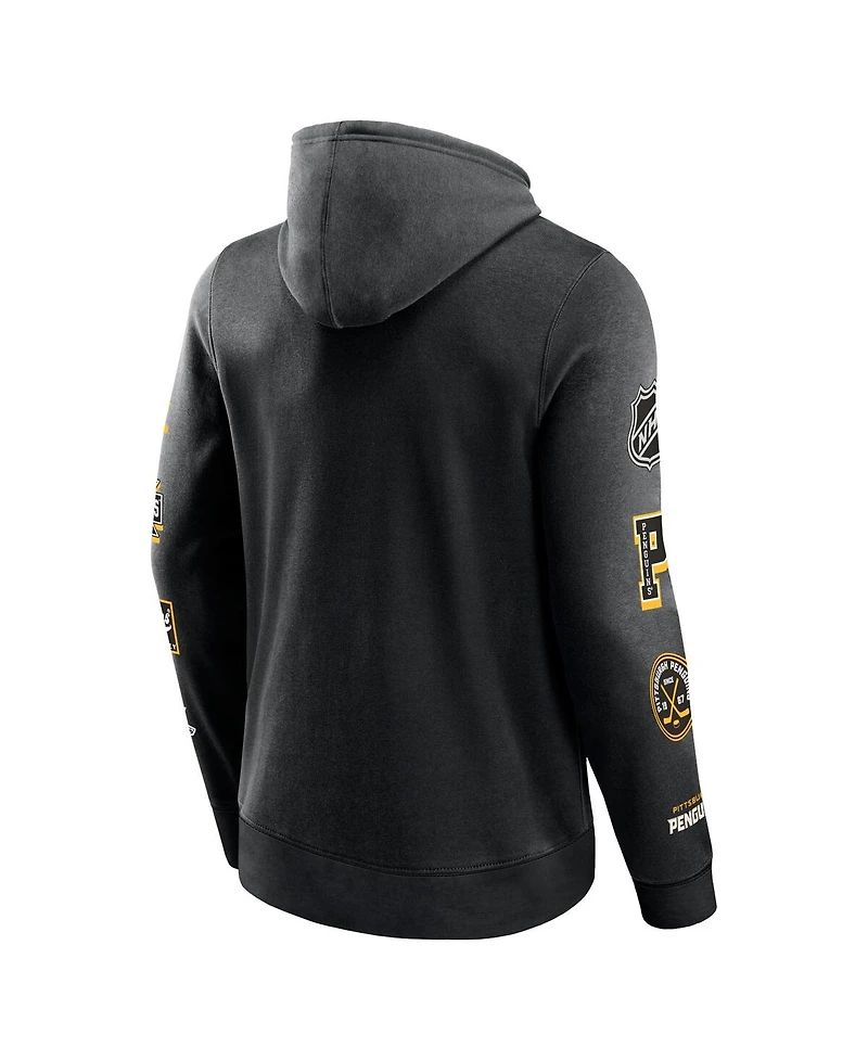 Fanatics Men's Black Pittsburgh Penguins Wild Winner Fleece Pullover Hoodie
