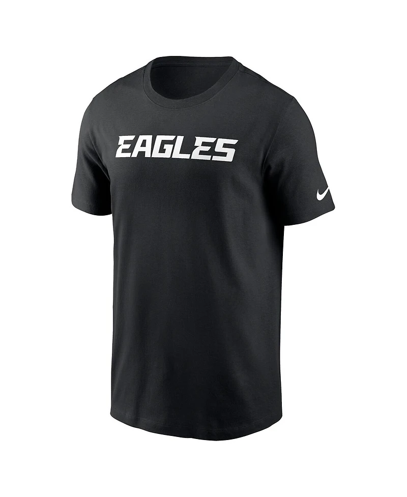 Nike Men's Black Philadelphia Eagles Primetime Wordmark Essential T-Shirt