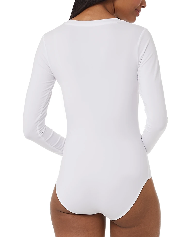 32 Degrees Women's Scoop-Neck Long-Sleeve Bodysuit